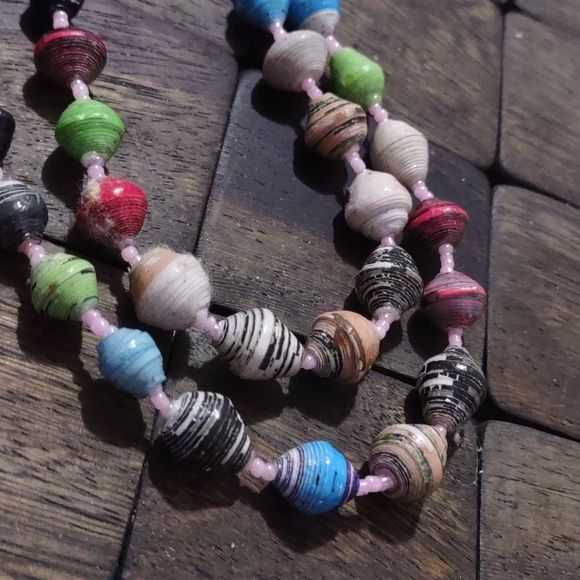Women's Multi Color Beaded Necklace - Picture 3 of 5